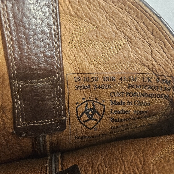 Ariat Brown Leather Cowboy Boots - Picture 7 of 7